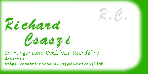 richard csaszi business card